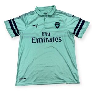 Puma Jersey Men's Large Teal Arsenal Soccer EUC Fly Emirates #13 FC Home Kit